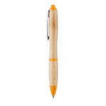 Klassieke houten pen om te bedrukken kleur oranje derde weergave