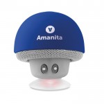 Bluetooth speaker met zuignap kleur koningsblauw vierde weergave met logo