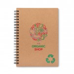 Ecologisch notitieboekje om te bedrukken kleur groen vierde weergave met logo