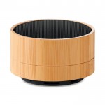 Bluetooth speaker met bamboe behuizing kleur zwart tweede weergave
