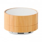 Bluetooth speaker met bamboe behuizing kleur wit tweede weergave
