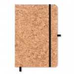 Personaliseerbaar A5-notitieboek met kurken kaft kleur zwart
