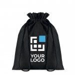 Zwarte middelgrote katoenen tas met logo weergave met jouw bedrukking
