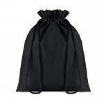 Zwarte middelgrote katoenen tas met logo kleur zwart