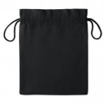 Zwarte middelgrote katoenen tas met logo kleur zwart tweede weergave