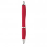 Eco pen met huls van tarwestro kleur rood vierde weergave