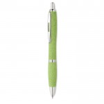 Eco pen met huls van tarwestro kleur groen