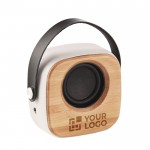 Bluetooth bamboe speaker 5.0 met logo weergave met jouw bedrukking