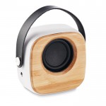 Bluetooth bamboe speaker 5.0 met logo  kleur wit