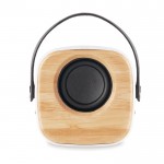 Bluetooth bamboe speaker 5.0 met logo  kleur wit derde weergave