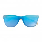 Promotionele zonnebrillen met bamboe pootjes kleur blauw tweede weergave