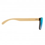 Promotionele zonnebrillen met bamboe pootjes kleur blauw derde weergave