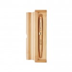 Personaliseerbare pen in een bamboe doosje weergave met jouw bedrukking