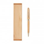 Personaliseerbare pen in een bamboe doosje kleur hout derde weergave