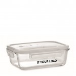 Glazen lunchbox met luchtdicht deksel weergave met jouw bedrukking