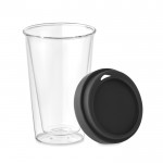 Personaliseerbare koffiebeker to go bedrukken van kristal  kleur zwart derde weergave