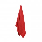Organische, katoenen handdoeken met logo kleur rood vierde weergave