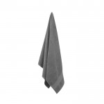 Organische, katoenen handdoeken met logo kleur grijs vierde weergave
