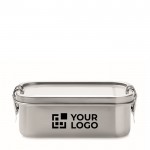 Stalen lunchbox met logo weergave met jouw bedrukking