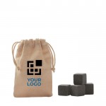 4 in zakken verpakte steenijsblokjes weergave met jouw bedrukking