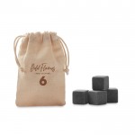 4 in zakken verpakte steenijsblokjes kleur beige met logo