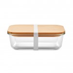 Glazen lunchbox met bamboe deksel kleur doorzichtig vierde weergave