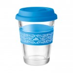 Meeneem koffiebeker van kristal kleur blauw met logo