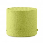 Draadloze bluetooth speaker van tarwestro kleur groen derde weergave
