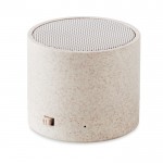 Draadloze bluetooth speaker van tarwestro kleur beige
