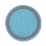 Draadloze oplader van ABS en tarwestro kleur lichtblauw derde weergave