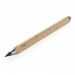 Driehoekige bamboe-potlood met liniaal kleur bruin