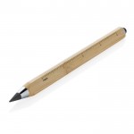 Driehoekige bamboe-potlood met liniaal kleur bruin derde weergave