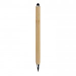 Driehoekige bamboe-potlood met liniaal kleur bruin vierde weergave