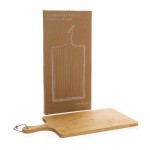Luxe bamboe snijplank met logo  kleur hout weergave met doos