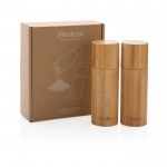 Grote zout- en pepermolens van bamboe kleur bruin weergave van doos