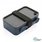 Lunchbox gemaakt van 93% gerecycled plastic kleur marineblauw