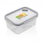 Duurzame lunchbox gemaakt in Europa kleur doorzichtig tweede weergave met logo
