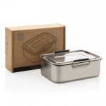 Sterke en duurzame promotionele lunchbox kleur zilver weergave met doos