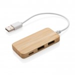 Bamboe USB hub met type C-poort kleur bruin