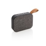 Compacte stoffen 5.0 bluetooth speaker met logo kleur grijs