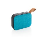 Compacte stoffen 5.0 bluetooth speaker met logo kleur blauw