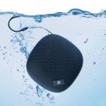 Kleine, waterbestendige speaker met logo kleur zwart negende weergave
