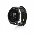 Ronde eco smartwatch met diverse functies kleur zwart