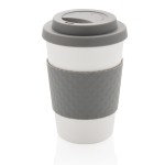 Plastic gepersonaliseerde koffiebeker to go kleur grijs