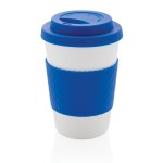 Plastic gepersonaliseerde koffiebeker to go kleur blauw