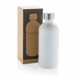 Gerecyclede roestvrijstalen fles met anti-leksysteem 800ml kleur wit weergave met doos