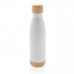Fles met bamboe detail aan boven- en onderkant kleur wit