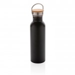 Enkelwandige RVS fles met logo (700ml) kleur zwart