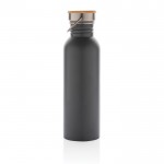 Enkelwandige RVS fles met logo (700ml) kleur donkergrijs derde weergave