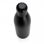 Effenkleurige RVS drinkfles met logo (1L) kleur zwart derde weergave